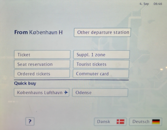 デンマーク鉄道DSB チケット 購入