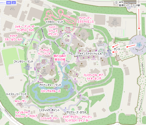 香港ディズニーランド マップ