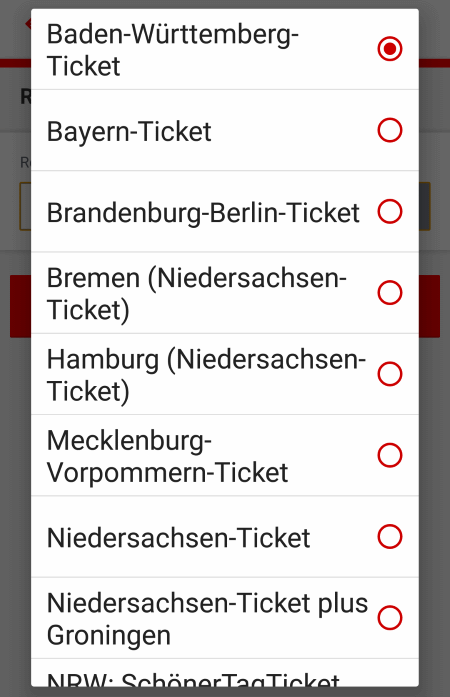 ドイツ鉄道DB チケット予約 オンライン アプリ バイエルン・チケット