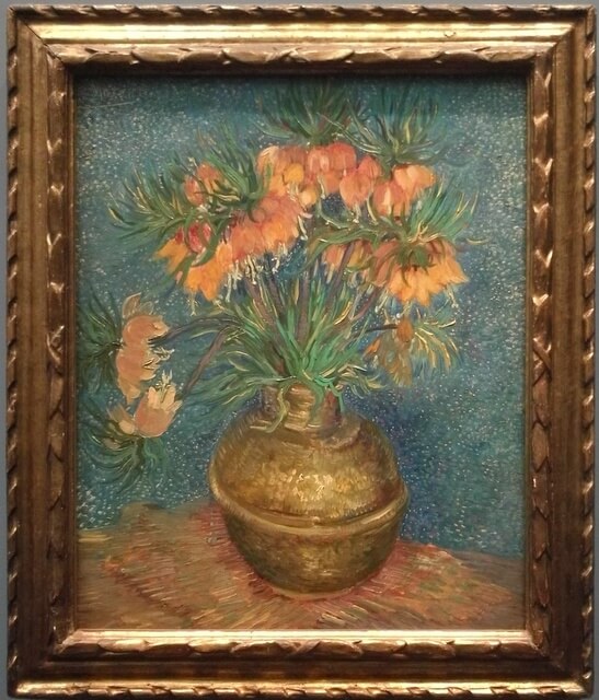 オルセー美術館 ゴッホ『銅の花瓶のアミガサユリ』
