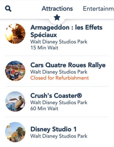 パリ ディズニーランド Paris Disneyland 公式アプリ Official app iPhone インストール 待ち時間
