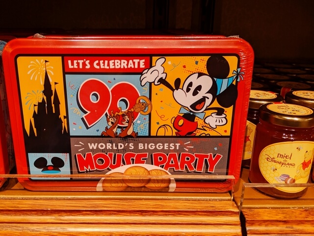 パリ ディズニーランド グッズ ショップ お土産 ミッキー90周年記念・クッキー缶
